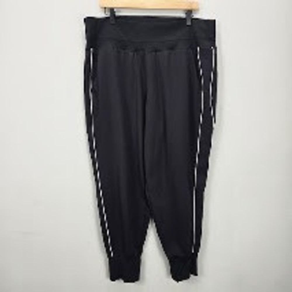 Athleta Venice Jogger Pants 1X Black High Waist Athletic Pull On Tapered Active